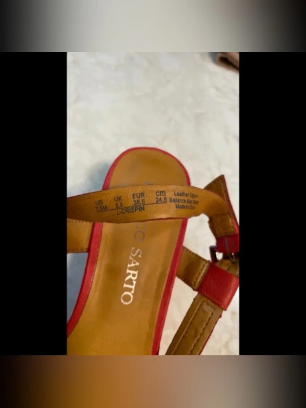 Franco Sarto Red Leather Espadrille Sandals | Size 7 1/2